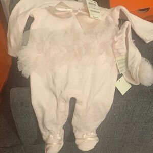 Pink Baby One Piece with Tulle Accents
